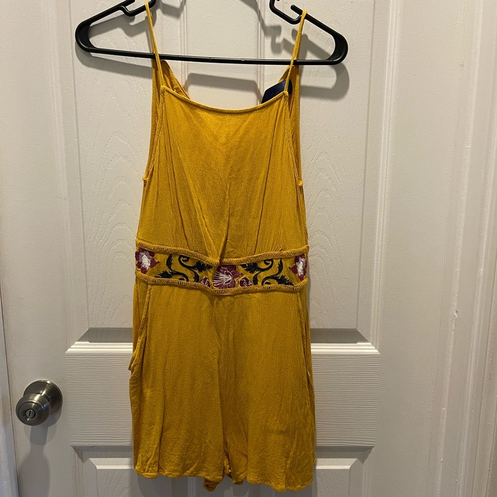 Yellow Romper with waist design
